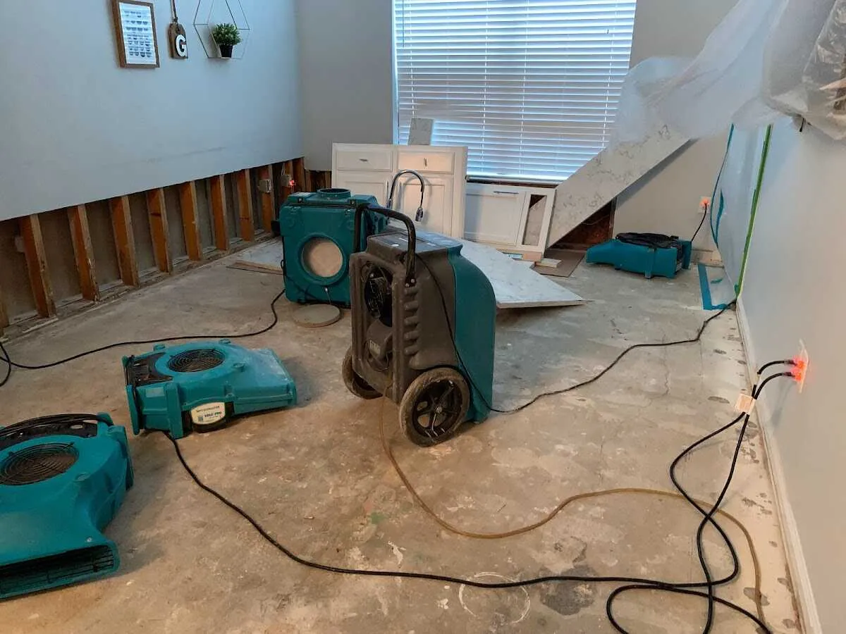 Dehumidifier in flood-cut room for Water Extraction & Removal in Somers